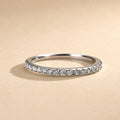 Round Cut Half Eternity Thin Wedding Ring