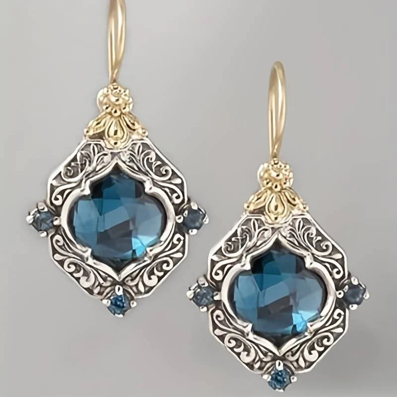 Blue Crystal Earrings in Gold and Silver – Nora Jewelry